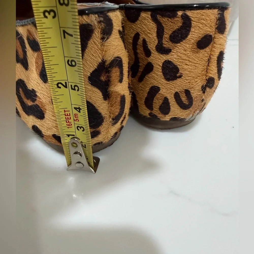 J Crew Shoes Womens 8 Brown Leopard Print Loafers Slip On Calf Hair Animal